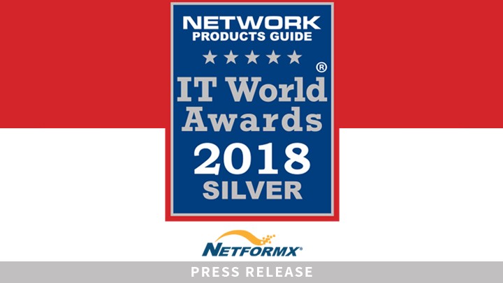 Netformx wins Silver in the 2018 IT World Award® in New Products and Services Category